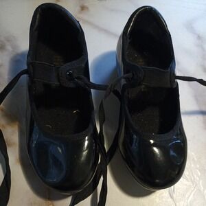 Beginner Tap Shoes Black Balera Child Size 11OC Style B60
